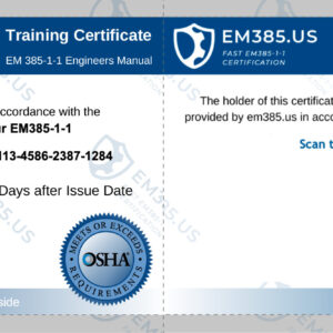 EM 385 1-1 40 Hour Training Certificate